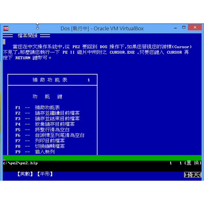 1990年當時的倚天中文系統